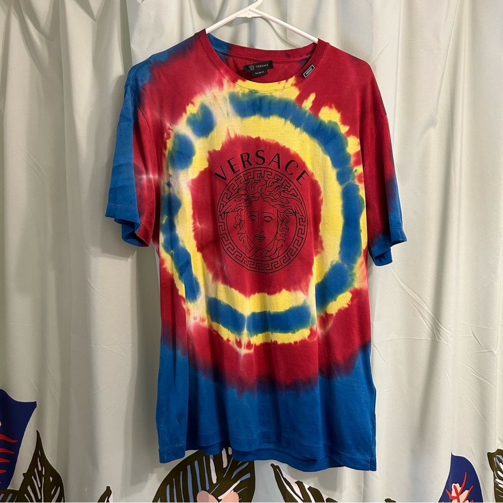 Versace Red and Blue Short Sleeve Tee